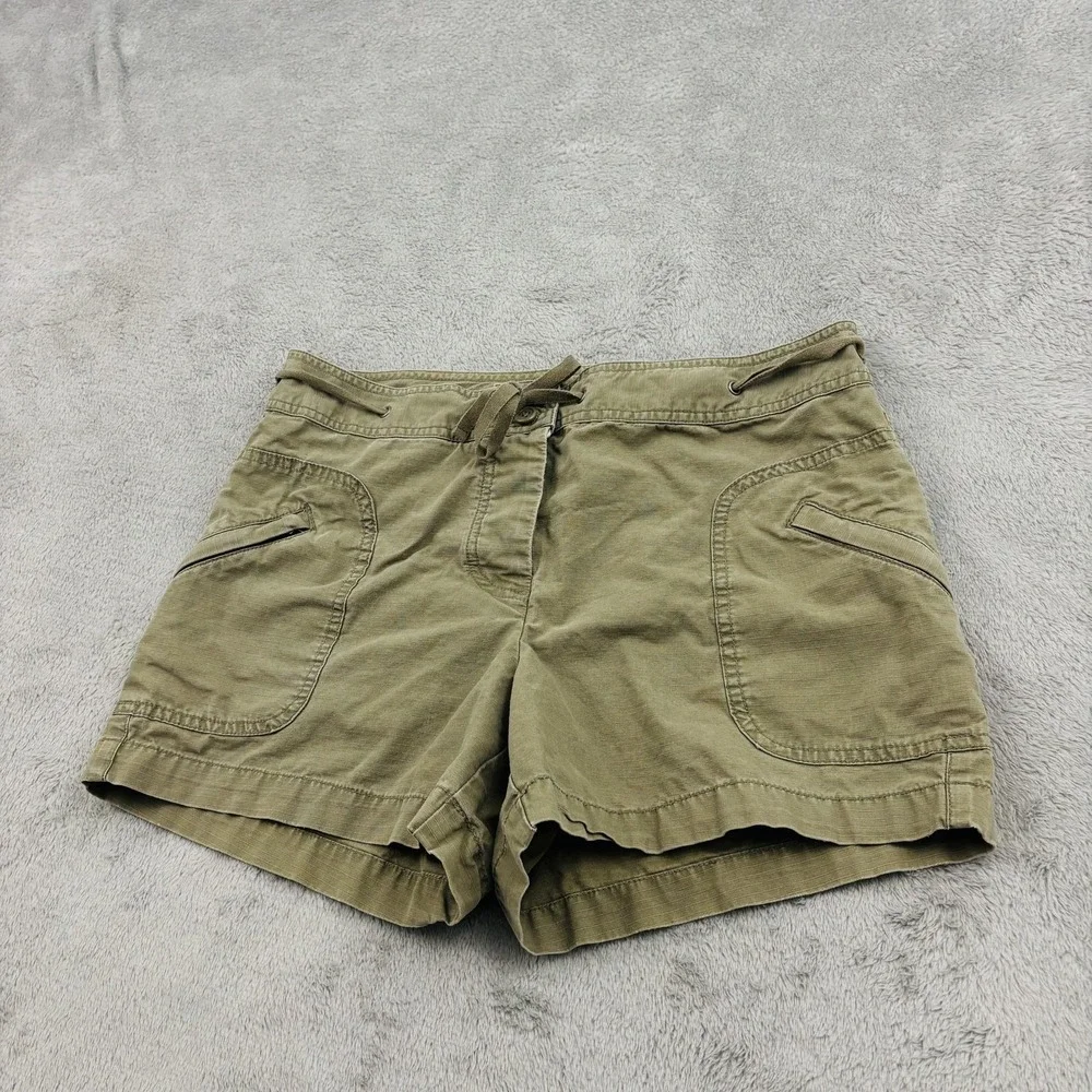 VTG Y2K J Crew Low Fit Shorts Womens 6 Olive Green Cotton Casual Utility Pockets